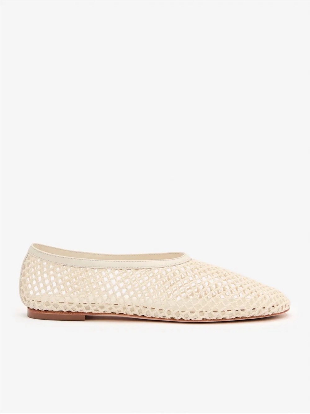 New Reformation Britt Mesh Ballet Flats Ivory Cream Size 9.5